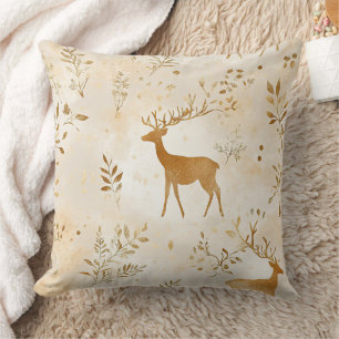 French Country Fawn Pattern Throw Pillow
