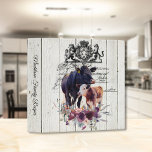 French Country Floral Angus Cows 3 Ring Binder<br><div class="desc">Cute,  angus cow and her calf behind a purple floral bouquet. French country,  vintage,  victorian,  lettering signage on a worn,  white,  wooden board background.  Perfect for a rustic farmhouse or french country family cookbook,  scrapbook,  or photo album.</div>