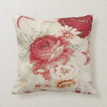 French Country Floral Print Mojo Throw Pillow by Vintage_Victorican at Zazzle