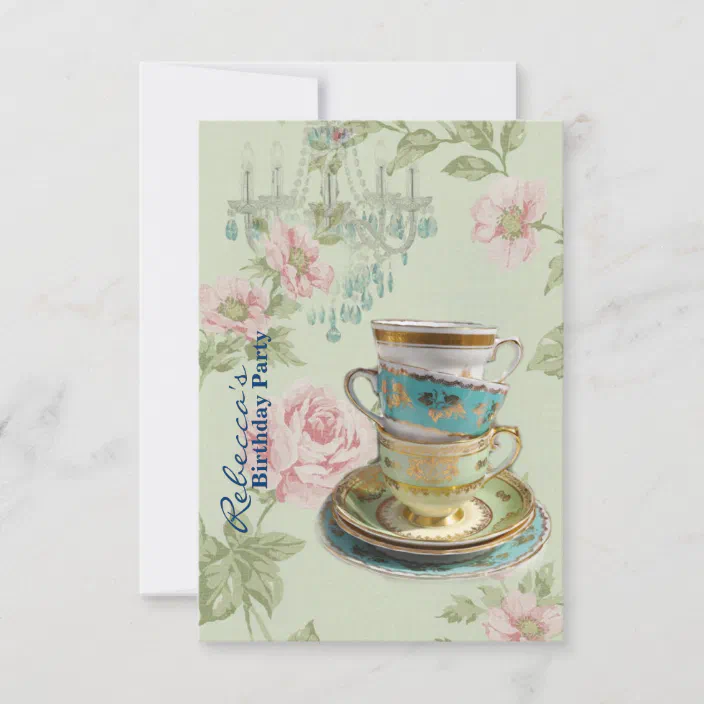 Vintage Garden tea party invitations personnalisées partie