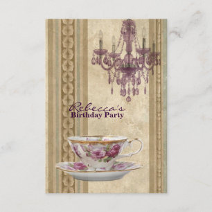 french country garden birthday tea party invitation