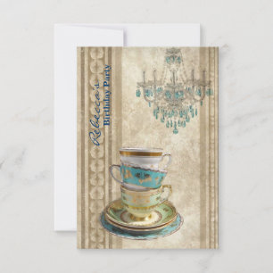 french country garden birthday tea party invitation