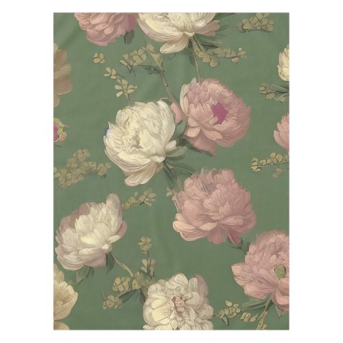 French Country Garden Victorian Peonies Tablecloth