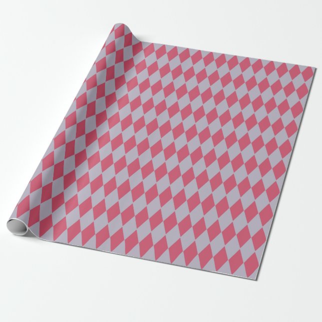 French Country Harlequin Lilac & Rose Wrapping Paper (Unrolled)
