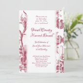 French Country Harvest Birthday Brunch Baroque Invitation (Standing Front)
