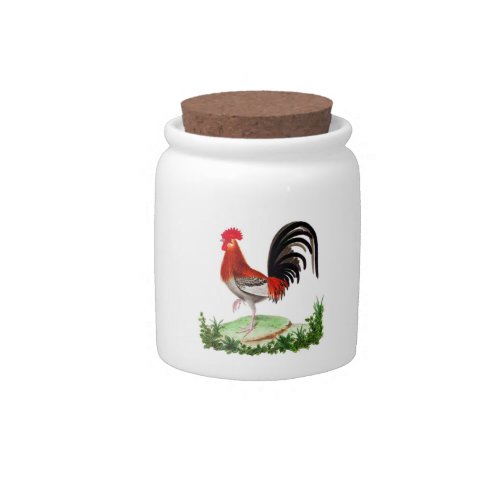 French Country Home Decor Red Rooster Candy Jar