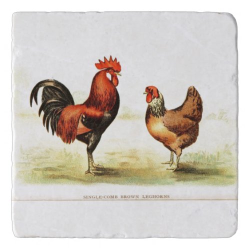 French Country Home Decor _ Rooster and Hen Trivet