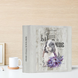 French Country Le Ture Bunnies Floral 3 Ring Binder