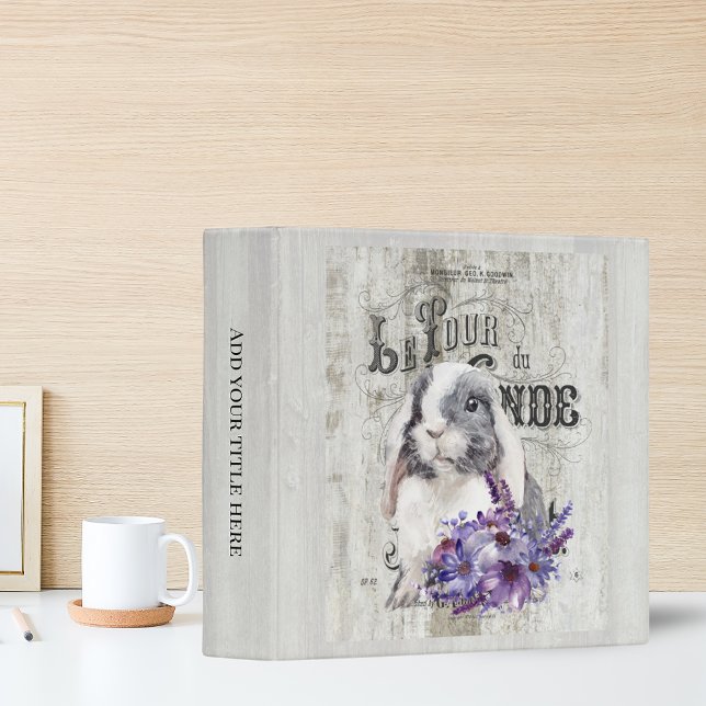 French Country Le Ture Bunnies Floral 3 Ring Binder (Creator Uploaded)