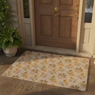 French Country Lemon Pattern Coir Mat