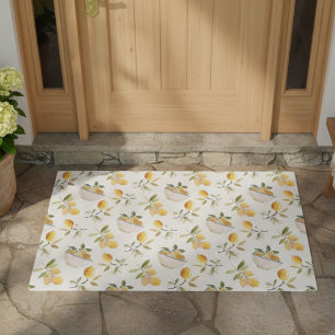 French Country Lemon Pattern Door Mat