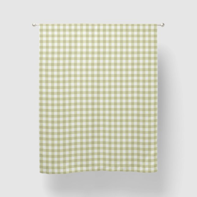 French Country Meadow Gingham - sage green plaid. Blackout Curtains (Front)
