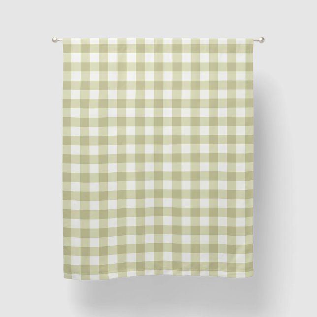 French Country Meadow Gingham - sage green plaid. Blackout Curtains (Front)