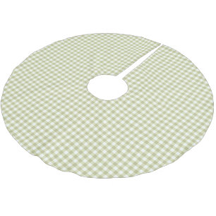 French Country Meadow Gingham - sage green plaid. Brushed Polyester Tree Skirt