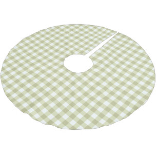 French Country Meadow Gingham - sage green plaid. Brushed Polyester Tree Skirt
