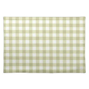 French Country Meadow Gingham - sage green plaid. Cloth Placemat
