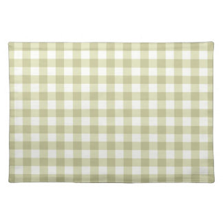French Country Meadow Gingham - sage green plaid. Cloth Placemat