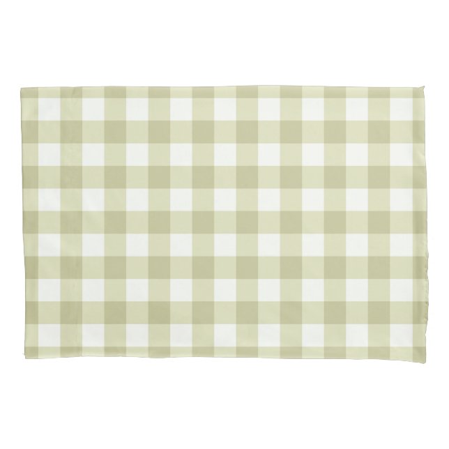 French Country Meadow Gingham - sage green plaid. Pillow Case (Front)