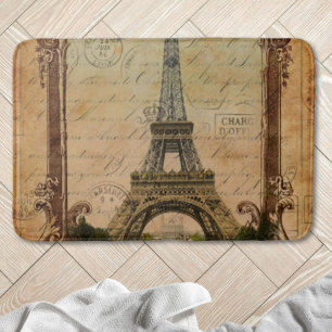 french country modern vintage paris eiffel tower bath mat