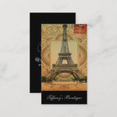 french country modern vintage paris eiffel tower business card (Front/Back)