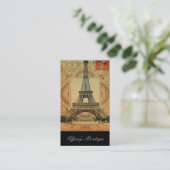 french country modern vintage paris eiffel tower business card (Standing Front)