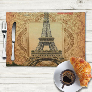 french country modern vintage paris eiffel tower cloth placemat