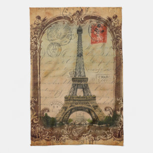 french country modern vintage paris eiffel tower kitchen towel