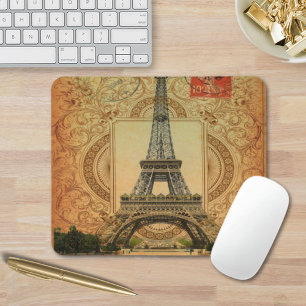 french country modern vintage paris eiffel tower mouse pad
