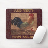 French Country Mousepad for the Rooster Lover (With Mouse)