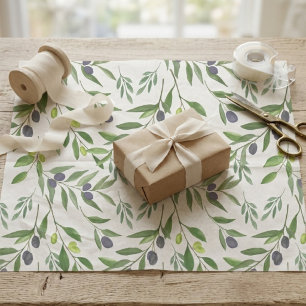 French Country Olive Pattern Tissue Paper
