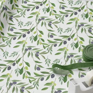 French Country Olive Pattern Wrapping Paper