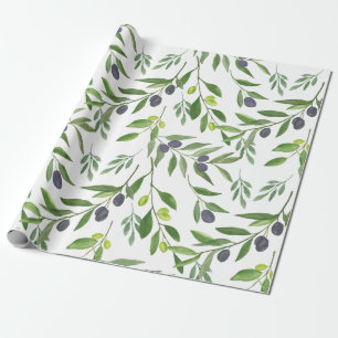French Country Olive Pattern  Wrapping Paper