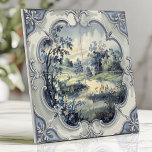 French Country Pastoral Blue and White Toile Ceramic Tile<br><div class="desc">Add timeless elegance to your space with this charming French country-inspired design. Featuring delicate blue and white toile-style pastoral scenes, ornate scrollwork, and soft faded edges, this piece evokes a vintage farmhouse aesthetic. Slightly distressed for an authentic, timeless feel, it’s perfect for backsplashes, accent walls, or creating a classic and...</div>