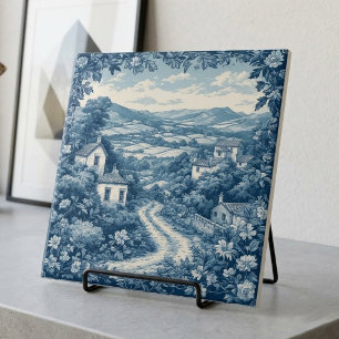 French Country Pastoral Landscape Rolling Hills Ceramic Tile