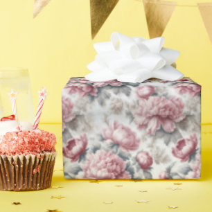 French Country Pink Peonies Wrapping Paper