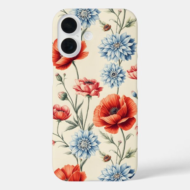 French Country Poppy and Dahlia  Case-Mate iPhone Case (Back)