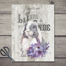 French Country Purple Floral Bunny