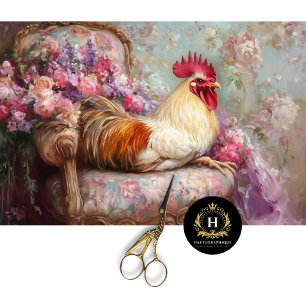 French Country Rooster Furniture Decoupage Tissue Paper