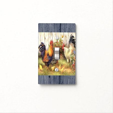 French Country Rooster Hen Light Switch Cover
