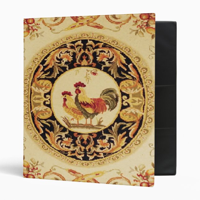 French Country Rooster/Hen Pattern Avery Binder (Front/Inside)
