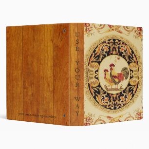 French Country Rooster/Hen Pattern Avery Binder