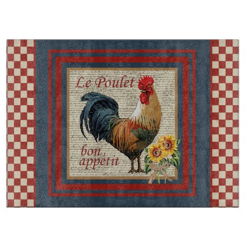 French Country Rooster_Le Poulet Cutting Board