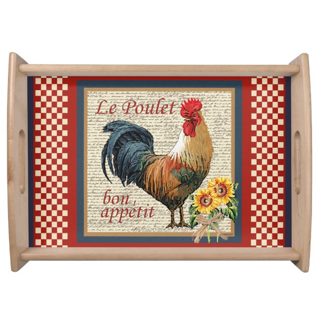 French Country Rooster Le Poulet Serving Tray (Front)