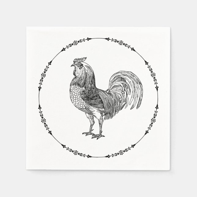 French Country Rooster Napkins (Front)