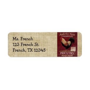 French Country Rooster Return Address Labels
