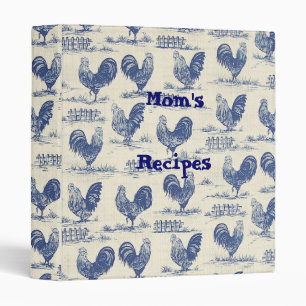 French Country Roosters Cookbook/Notebook Binder