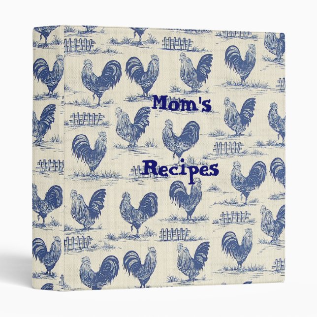 French Country Roosters Cookbook/Notebook Binder (Front/Spine)