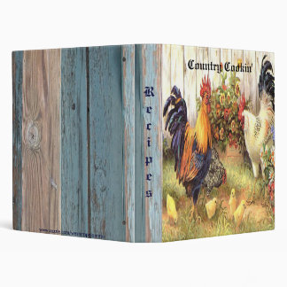 French Country Roosters Hen Baby Chicks Binder