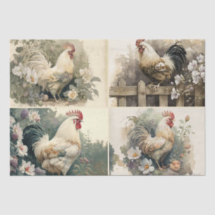 French Country Roosters  Tissue Paper