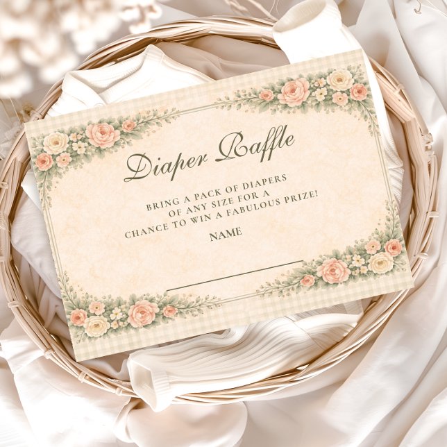 French Country Rose Arch Diapper Raffle Enclosure Card (Creator Uploaded)
